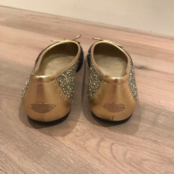 Jimmy Choo gold black and glitter flats - Picture 2 of 7